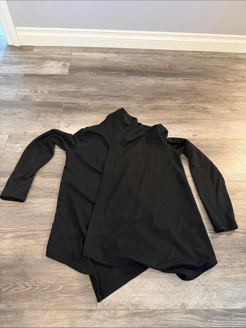 Roots Black Long‎ Sleeve Asymmetric  Cardigan